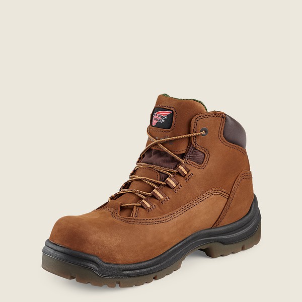 Red Wing Work Boots Brown - Womens King Toe® - 5-inch Waterproof Safety Toe - 1049-YQTGO